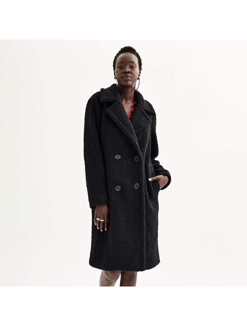 Women's Nine West Long Boucle Coat