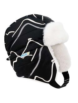 JAN & JUL Cozy-Dry Trapper Hat | Grow-with-Me Adjustable Winter Hat for Baby Toddler