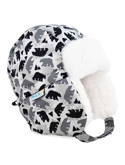 JAN & JUL Cozy-Dry Trapper Hat | Grow-with-Me Adjustable Winter Hat for Baby Toddler