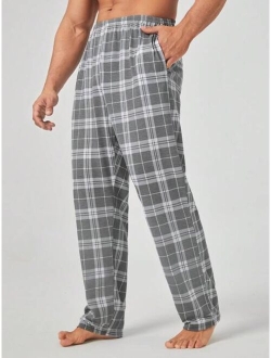 Men Plaid Print Sleep Pants