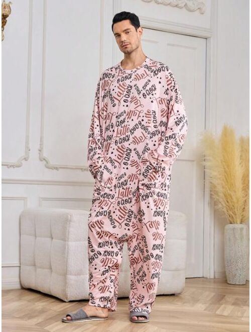 Men Letter Graphic Sleep Onepiece