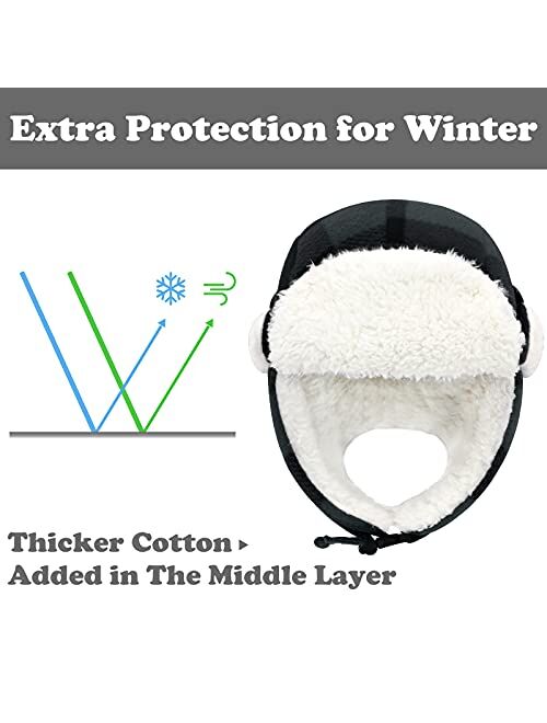 Sarfel Toddler Winter Hat Baby Winter Hat Sherpa Lined Baby Hat Fleece Warm Trapper Hat Toddler Hat Kids Winter Hat Infant Hats