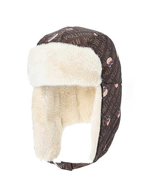 HAPPY NOCNOC Unisex Kids Teen Fleece Trapper Hat Warm Faux Fur Cute Ear Flaps Cold Weather Winter Hat