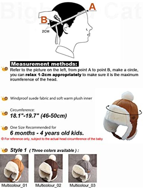 IIG Baby Boy Ushanka Earflap Winter Trooper Cap Unisex Kids Trapper Hat