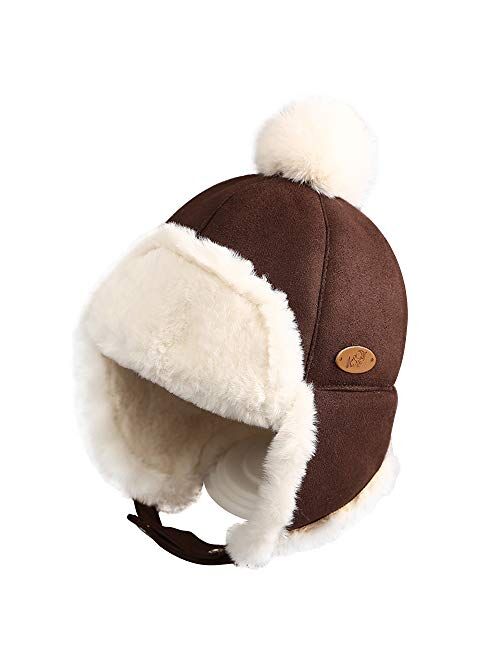 IIG Baby Boy Ushanka Earflap Winter Trooper Cap Unisex Kids Trapper Hat