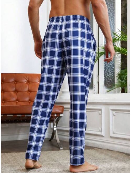 Men S Plaid Pattern Home Wear Bottoms