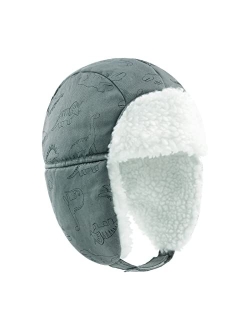 POXIMI Toddler Trapper Hat Baby Winter Hats Boys Windproof Snow Cap Girls Warm Earflap Sherpa Lined Caps for Kids