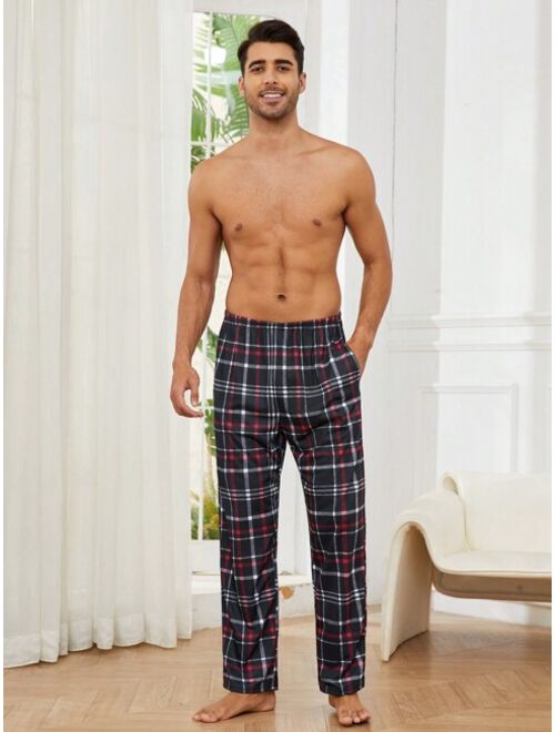 Men Plaid Print Pajama Pants