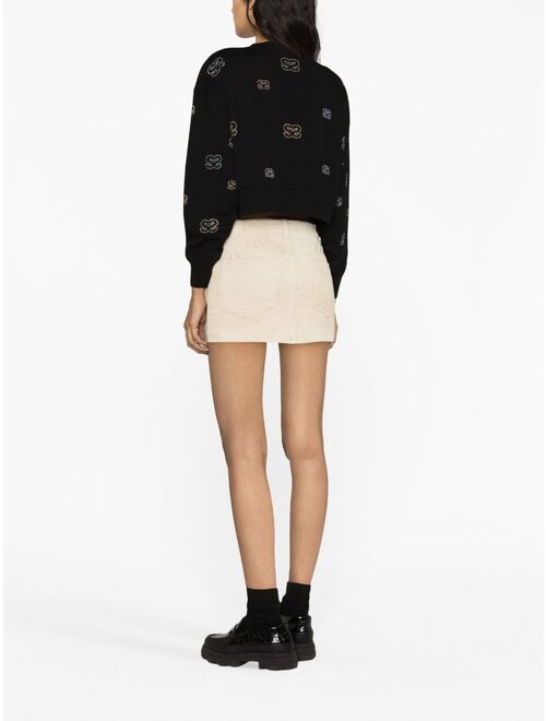 SANDRO logo-embellished cropped sweatshirt