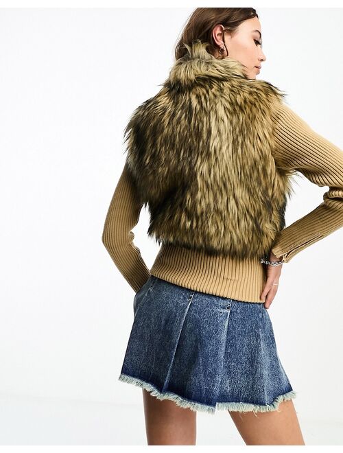 Reclaimed Vintage faux fur front jacket