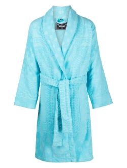 Barocco-print terry-cloth robe