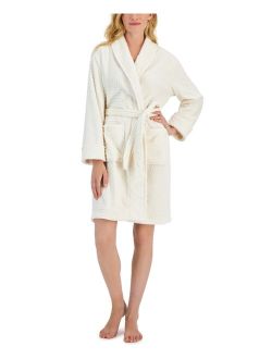 Women's Short Sculpted Swirl-Pattern Robe, Created for Macy's