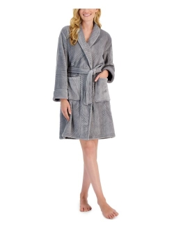 Women's Short Sculpted Swirl-Pattern Robe, Created for Macy's