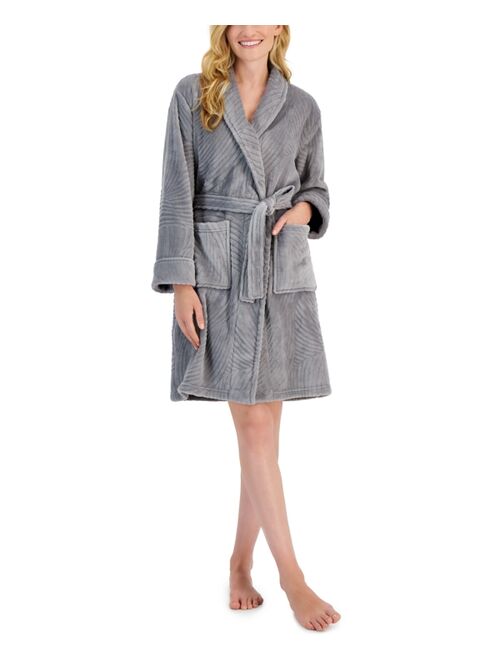 Charter Club Women's Short Sculpted Swirl-Pattern Robe, Created for Macy's