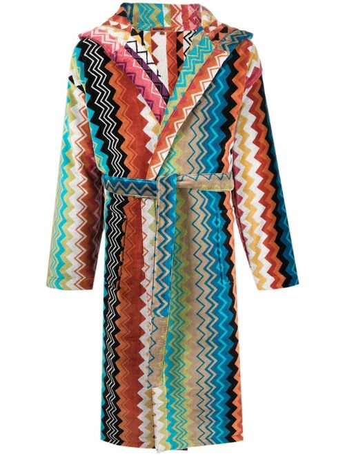 Missoni Home Giacomo belted hooded bathrobe