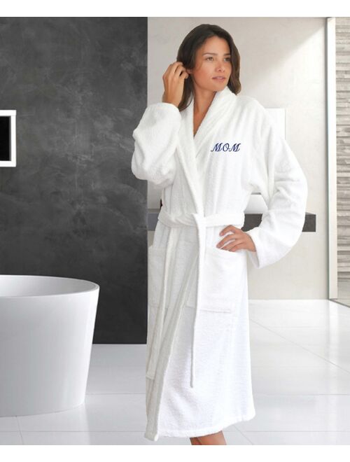 Linum Home Terry Bathrobe Embroidered with "Mom"