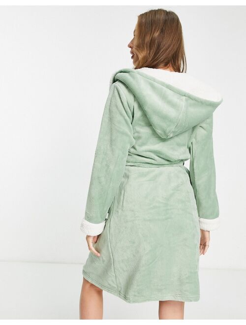 Chelsea Peers hooded robe in mid green