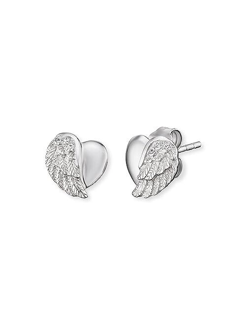 Engelsrufer 925 Sterling Silver Rhodium or Gold Plated Angel Whisperer Stud Earrings for Women Men Unisex