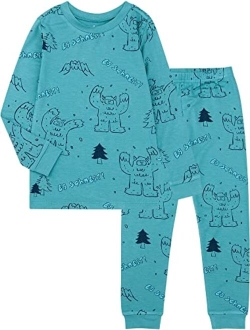 mollimelli friends 2T~15Y Christmas Sleepwear Snug-fit Modal Pajama sets Toddlers Kids Teen Girls Boys Unisex pjs