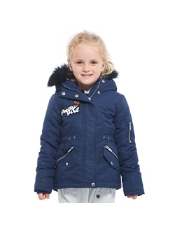 Rokka&Rolla Girls' Water-Resistant Winter Coat Warm Sherpa Fleece Lined Parka Jacket with Hooded Fur