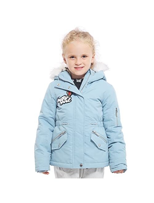 Rokka&Rolla Girls' Water-Resistant Winter Coat Warm Sherpa Fleece Lined Parka Jacket with Hooded Fur