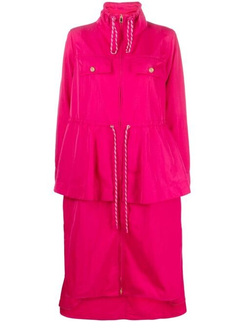 PINKO peplum twill parka coat