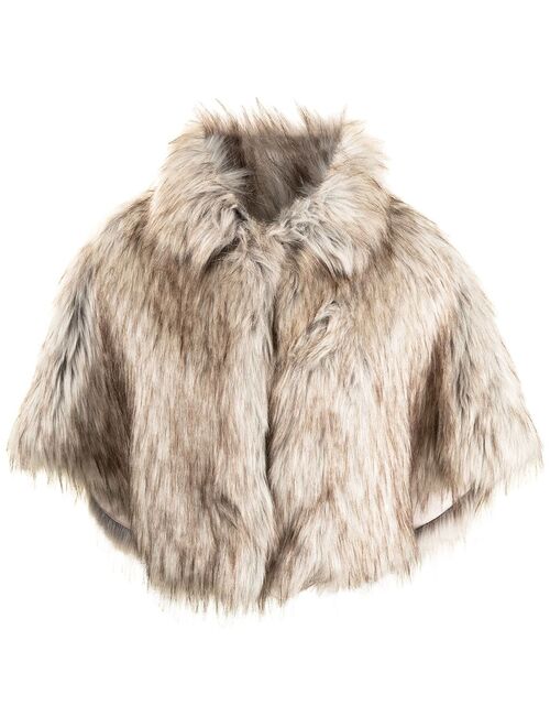 Unreal Fur Nord faux-fur cropped cape