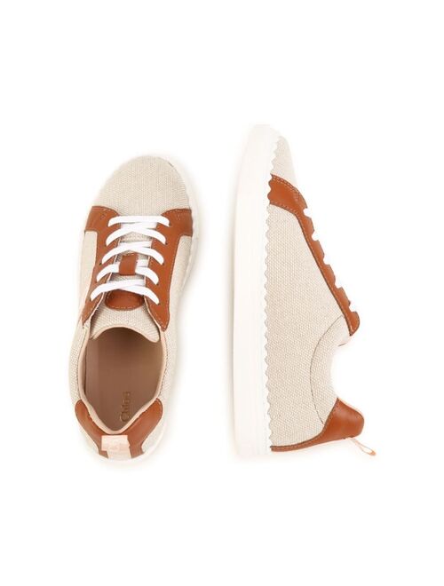 Chloe Kids logo-print canvas sneakers