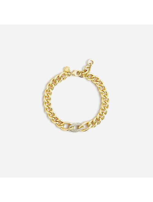 Pave crystal chain bracelet