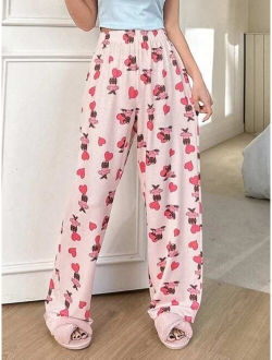 Cartoon Printed Pajama Bottoms