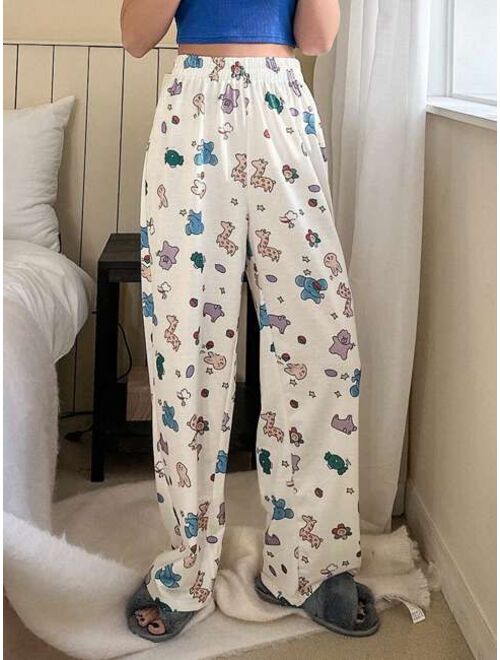 DAZY Cartoon Printed Pajama Bottoms