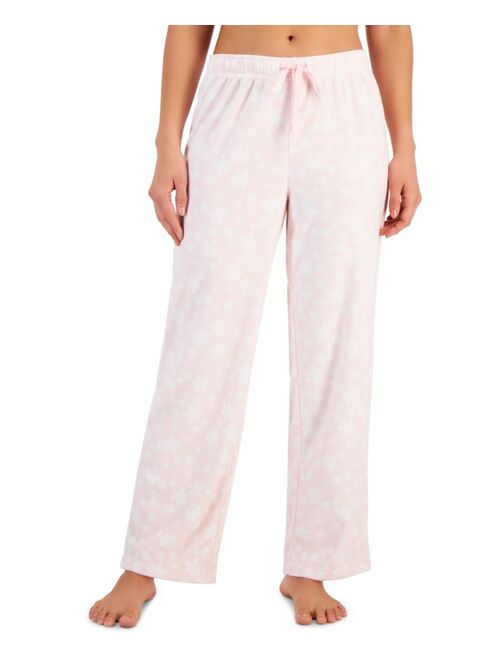 CHARTER CLUB Women's Printed Fleece Pajama Pants, Created for Macy's