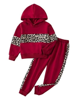 HopeKitt Girls 2 Piece Outfits Kids Clothing Sets Sweatsuit Jogger Set Tracksuit Sweatshirts and Sweatpants