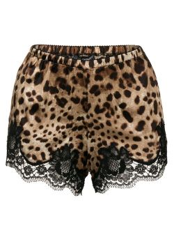 leopard-print pajama shorts