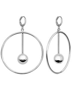 S Susann Dangle Hoop Earrings for Women, 14k Gold/Silver Plated High Polished Cute & Aesthetic Earrings for Women