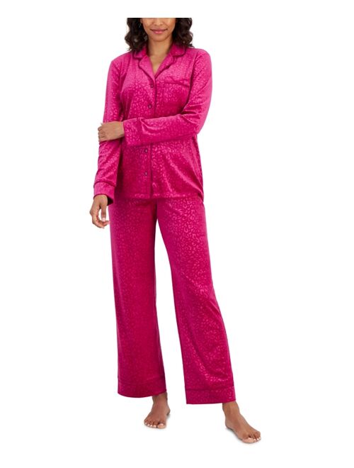 I.N.C. INTERNATIONAL CONCEPTS Women's Velour Notch Collar Packaged Pajama Set, Created for Macy's