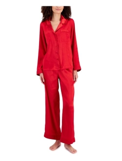 I.N.C. INTERNATIONAL CONCEPTS Satin Notch Collar Packaged Pajama Set, Created for Macy's