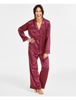 I.N.C. INTERNATIONAL CONCEPTS Satin Notch Collar Packaged Pajama Set, Created for Macy's