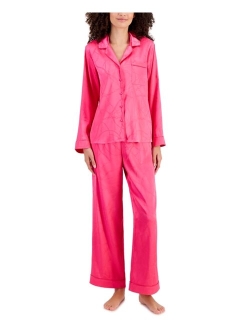 I.N.C. INTERNATIONAL CONCEPTS Satin Notch Collar Packaged Pajama Set, Created for Macy's