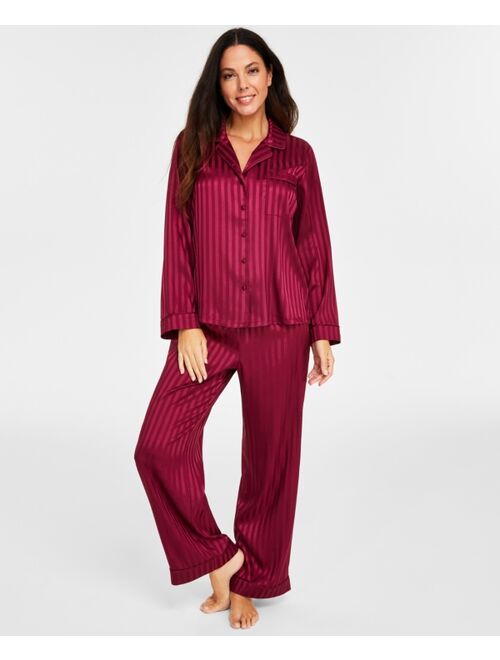 I.N.C. INTERNATIONAL CONCEPTS Satin Notch Collar Packaged Pajama Set, Created for Macy's