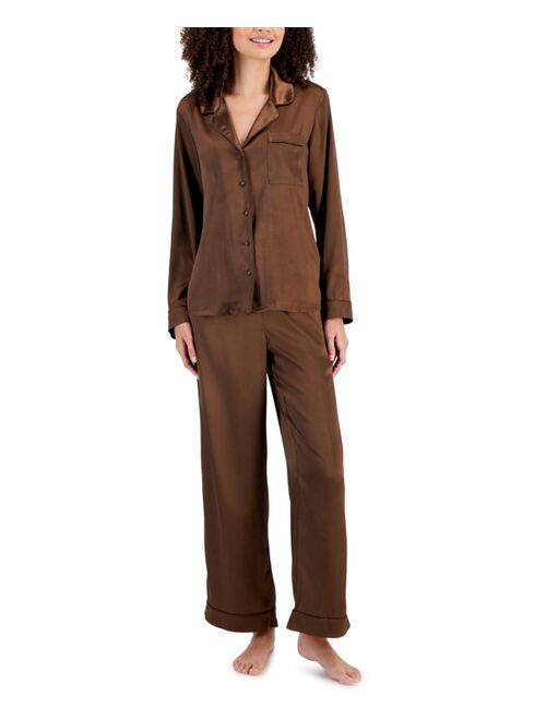 I.N.C. INTERNATIONAL CONCEPTS Satin Notch Collar Packaged Pajama Set, Created for Macy's