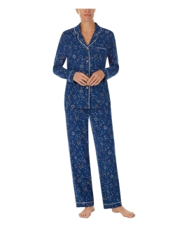 Women's Printed Notched-Collar Pajamas Set