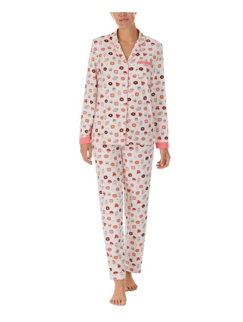 CUDDL DUDS Women's Printed Notched-Collar Pajamas Set