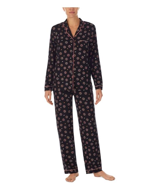 CUDDL DUDS Women's Printed Notched-Collar Pajamas Set