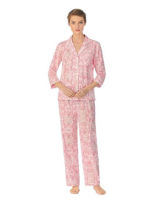 Polo Ralph Lauren LAUREN RALPH LAUREN Women's 2-Pc. Notched-Collar Pajamas Set