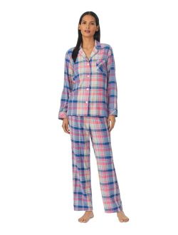 LAUREN RALPH LAUREN Women's 2-Pc. Notched-Collar Pajamas Set