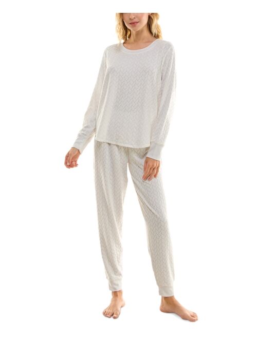 ROUDELAIN Women's Cloud Dancer 2-Pc. Cable-Knit Pajamas Set