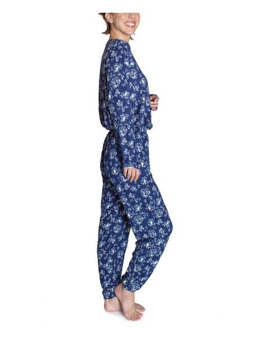 HANES Women's 2-Pc. Henley Jogger Pajamas Set