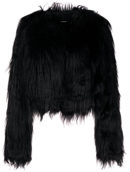 PINKO faux-fur black jacket