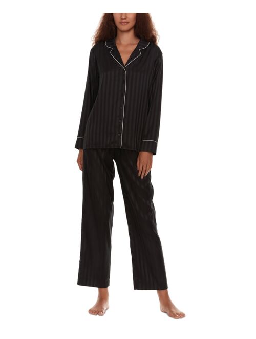 FLORA BY FLORA NIKROOZ Women's Angela 2-Pc. Shadow Striped Pajamas Set